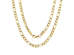 Ladies 18k Gold Plated Petite Figaro Necklace Chain