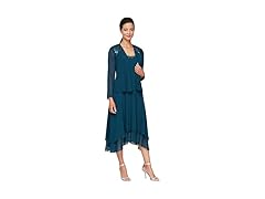 S.L. Fashions Women's Teal Dress (12P)