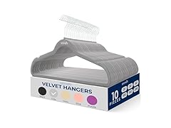 SereneLife 10 Pcs Grey Velvet Hangers
