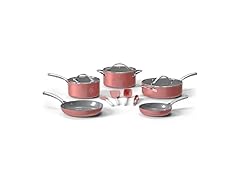 Bakken 12-Piece Aluminum Cookware Set- Pink