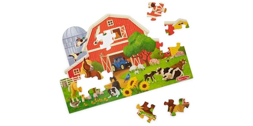 Melissa & Doug Busy Barn Jumbo Floor Puzzle, 32 Pieces