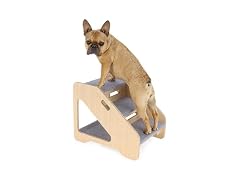Furhaven Steady Paws 3-Step Pet Stairs, Natural/Gray