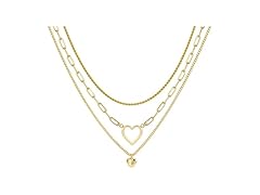 KNOWTODAY Heart Layered Necklaces Gold