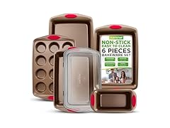 NutriChef 6-Piece Bakeware Set Gold