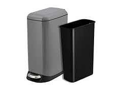 dainslef Bathroom Trash Can with Lid Gray.