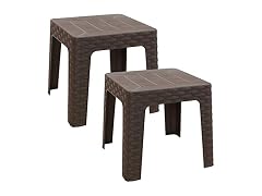 Sunnydaze Decor RBW-051-2PK 2 Brown Side Tables Brown