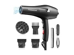 Faszin Ionic Salon Hair Dryer, Professional Blow Dryer 2200W AC Motor Fast Drying with 2 Speed, 3 Heat Setting, Cool Button, with Diffuser, Nozzle, Concentrator Comb for Curly and Straight Hair (Open Box)