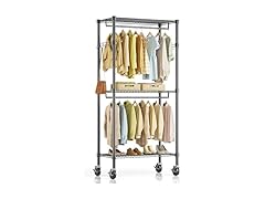 Simple Deluxe Rolling Clothes Rack Black
