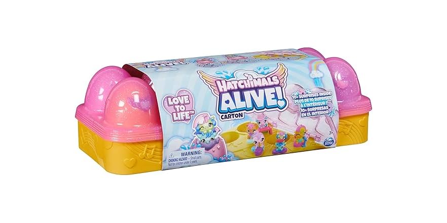 Pink & Yellow Egg Carton Toy, 6 Mini Figures