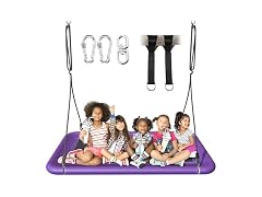 Everyfun Tree Swing for Kids and Adults, 60" Waterproof Purple