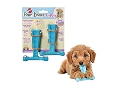 SPOT Bam-Bones Puppy T-Bone Dog Chew Toys, 2PK Blue
