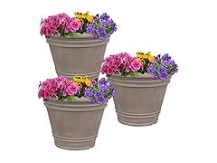 Sunnydaze 20-Inch Franklin Large Plant Pot 3 Pack