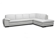 Diana Pale Gray Leather Modern Sectional