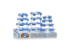 Bakken Borosilicate Glass Food Storage Containers with Lids 24 Pieces
