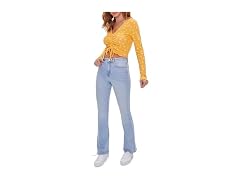 Forever 21 Women's (M) Floral Print Crop Top Gold