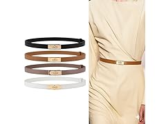 Womens Skinny Leather Adjustable Belt