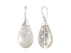 Greg Anthony Bali Genuine White Pearl With Mother Of Pearl Shell Earrings