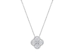 Diamond Clover Flower Necklace 1 CTTW