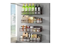 DTUQYX Magnetic Spice Rack for Refrigerator, 4 Pack Brown