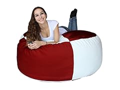 Maroon and White 50" Bean Bag