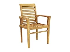Sunnydaze Decor JVA-353 Teak Slat Patio Chair Light Br