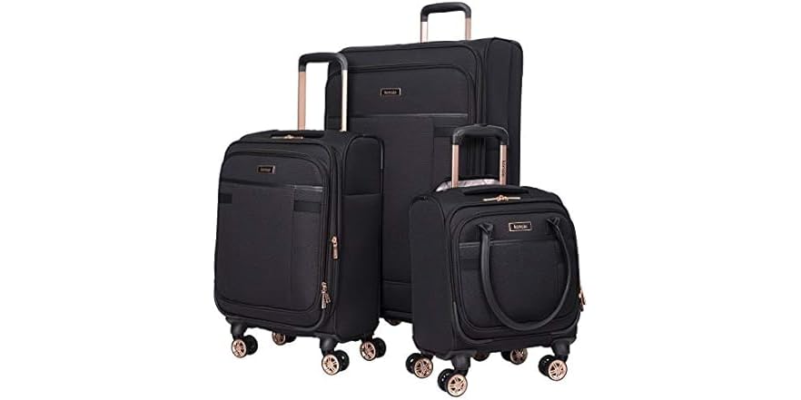 kensie Hudson Softside 3-Piece Spinner Luggage Set