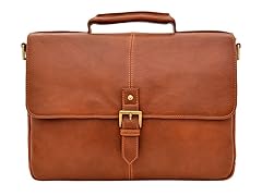 Charles Medium 15" Laptop Compatible Briefcase Tan