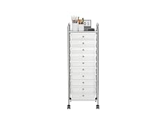 OFFICEJOY Rolling Cart 10 Drawers Clear