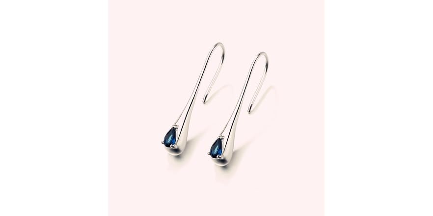 925 Sterling SLV Spiral Drop Earrings with Black Stone