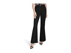 HALSTON Women Flare Leg Woven Suiting Pant