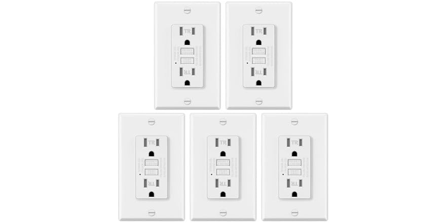 ELECTECK 5 Pack GFCI Outlets 15A