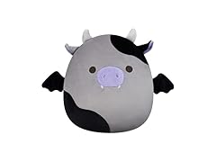 Squishmallows Original 12" Bridgette Grey and Black Cow Bat