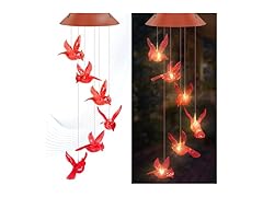 Solar Cardinal Bird Wind Chimes Outdoor