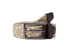 Johnston & Murphy Men (42) Woven Knit Khaki/white