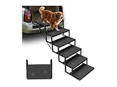 YACONA dog steps for car 6 steps Black