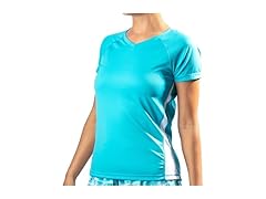 Kanu Surf Women's Rashguard Aqua/White (XXL)
