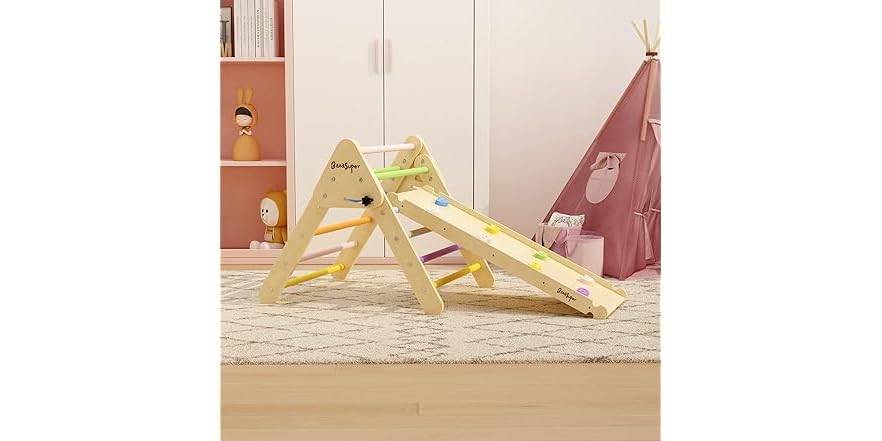 2 in 1 Wooden Triangle Climber Set