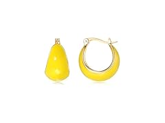 Enamel Gold Hoop Earrings