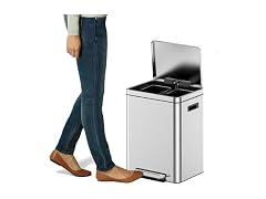 MOVECOM 2 x 4.8 Gal (2 x 18L) Dual Compartment Trash Can