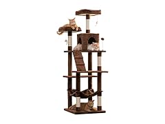 MWPO 70.1" Large Cat Tree, Multi-Level, Brown