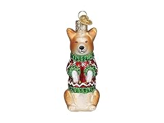 Christmas Corgi Glass Blown Ornament