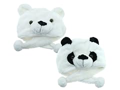 Children's Animal Hat 2-PK: Panda and Polar Bear