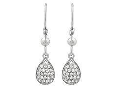 Sterling Silver Pear Shape CZ Earrings