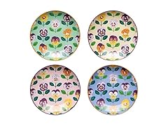 Jubilee Pansy Appetizer Porcelain Plates, Set of 4 Assorted