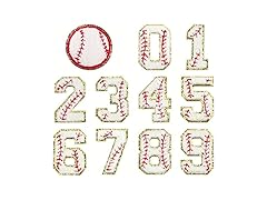 Zecamin Baseball Number Iron on Patches