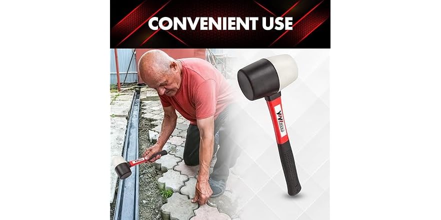YIYITOOLS Rubber Hammer, 16oz