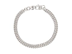 Blackjack Jewelry Polished Stainless Steel Double Franco Link Bracelet