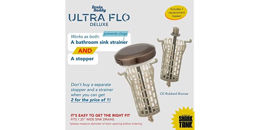 Drain Buddy Ultra Flo - 2 in 1 Bathroom