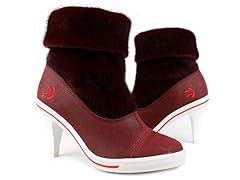 Burgandy Heel Collar Shoe