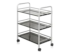 Xiannan Metal 3-Tray Rolling Cart